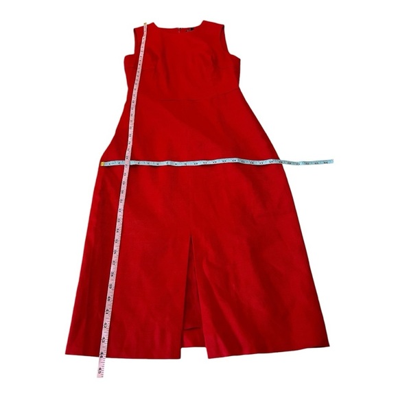 J. Crew Palermo Vintage Red High-neck sheath dress stretch linen Size 6Tall NEW - Picture 8 of 15